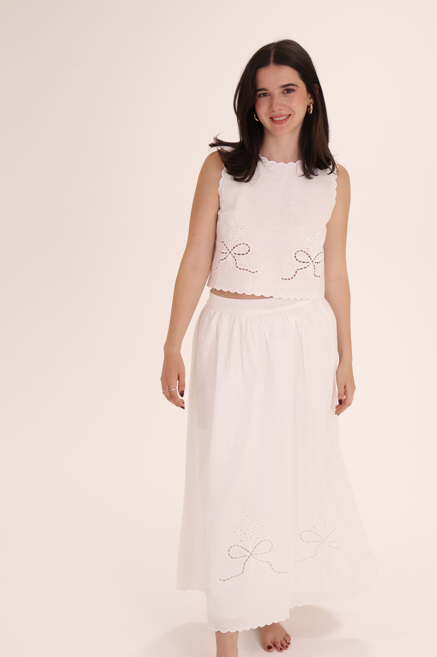 CONJUNTO FALDA TOP TIRANTE MOÑO
