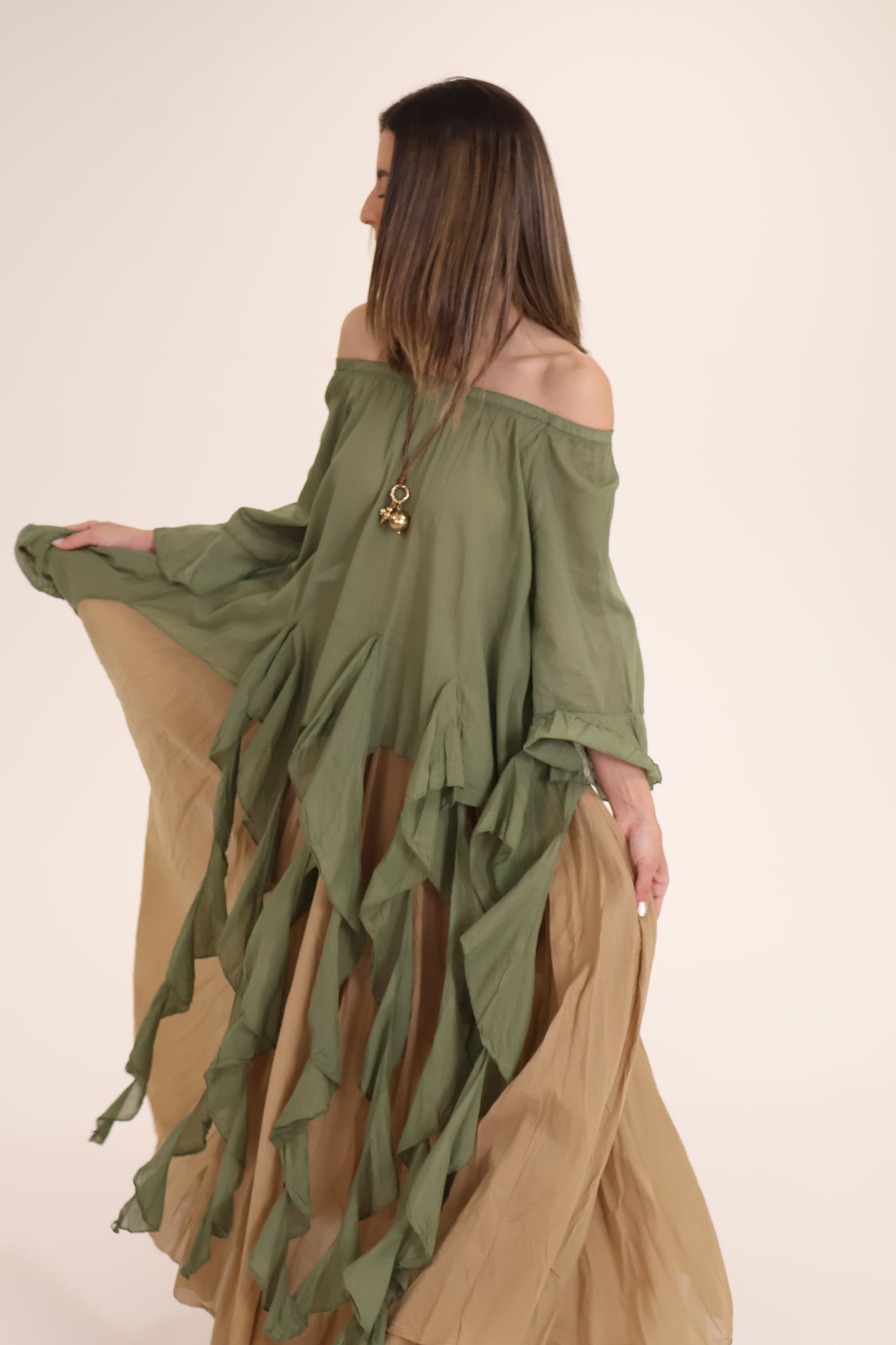 FALDA LARGA beige
