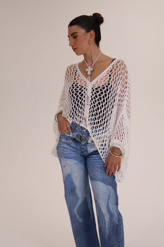 JERSEY PUNTO CALADO blanco
