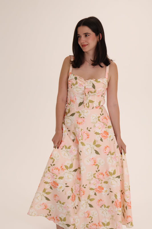 VESTIDO LARGO TIRANTE ESTAMPADO rosa-claro
