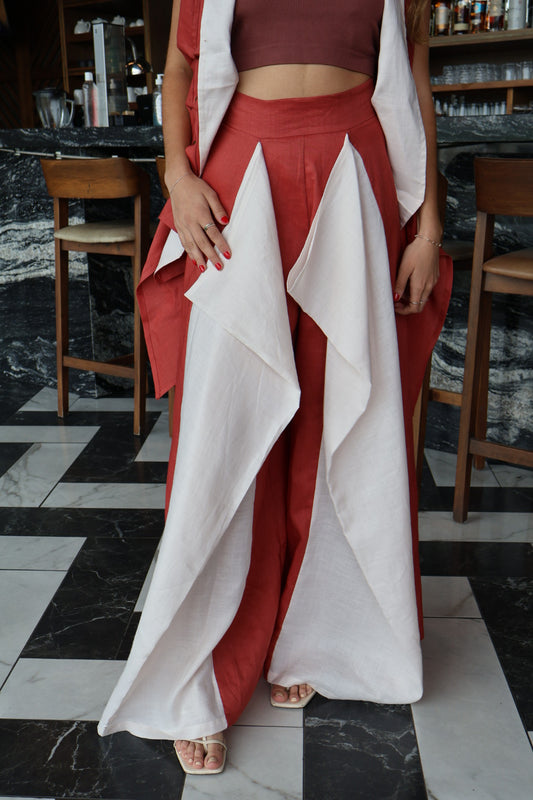 PANTALÓN ROJO CREMA