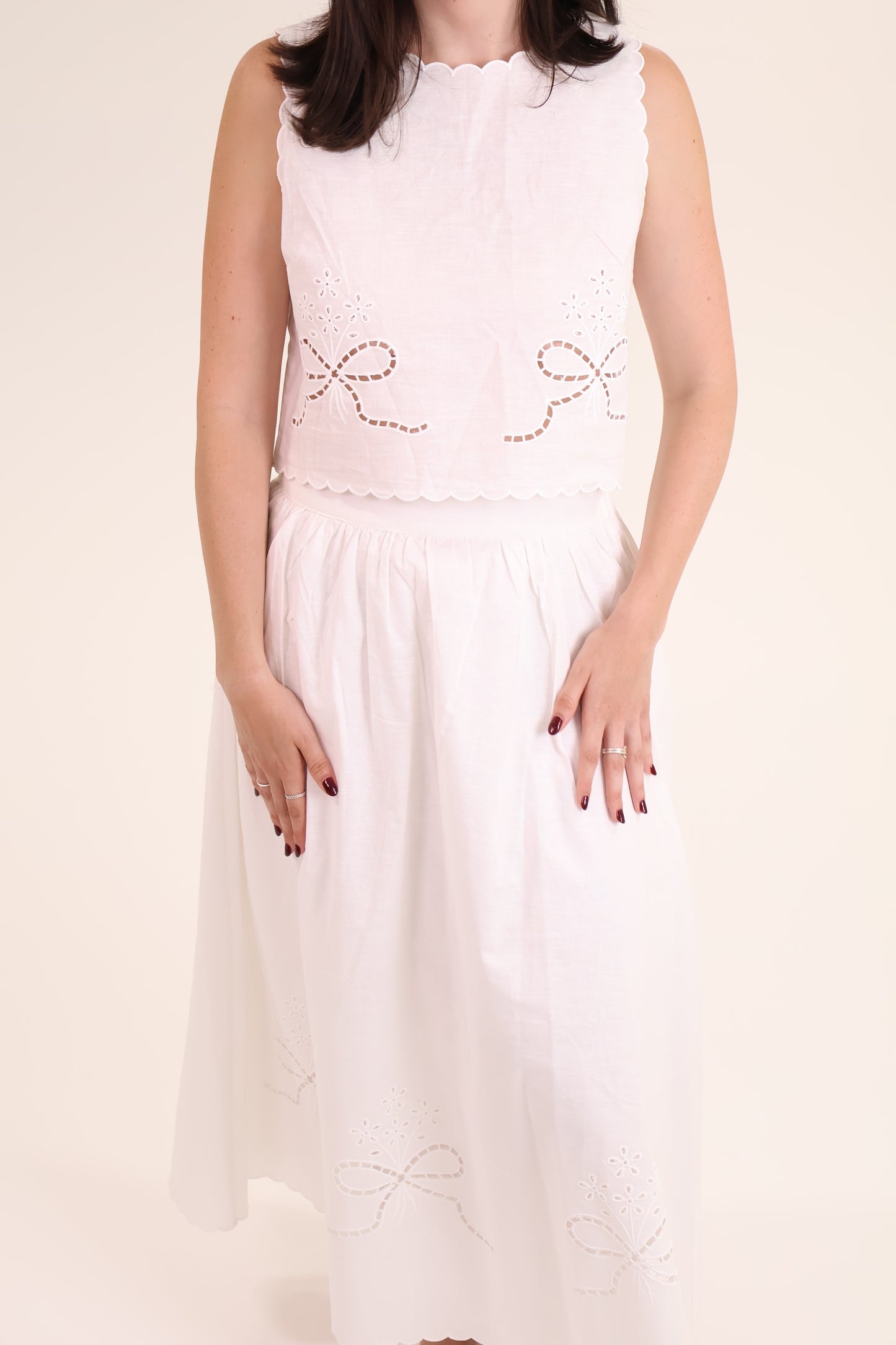 CONJUNTO FALDA TOP TIRANTE MOÑO