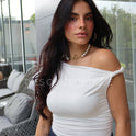 BLUSA BLANCA PLIZADA LICRA