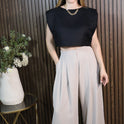 BLUSA BÁSICA NEGRA LINO