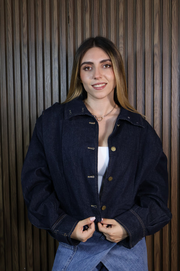 CHAMARRA MEZCLILLA BOMBACHA