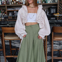 PANTALÓN PINZAS VERDE