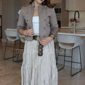 FALDA TABLEADA BEIGE