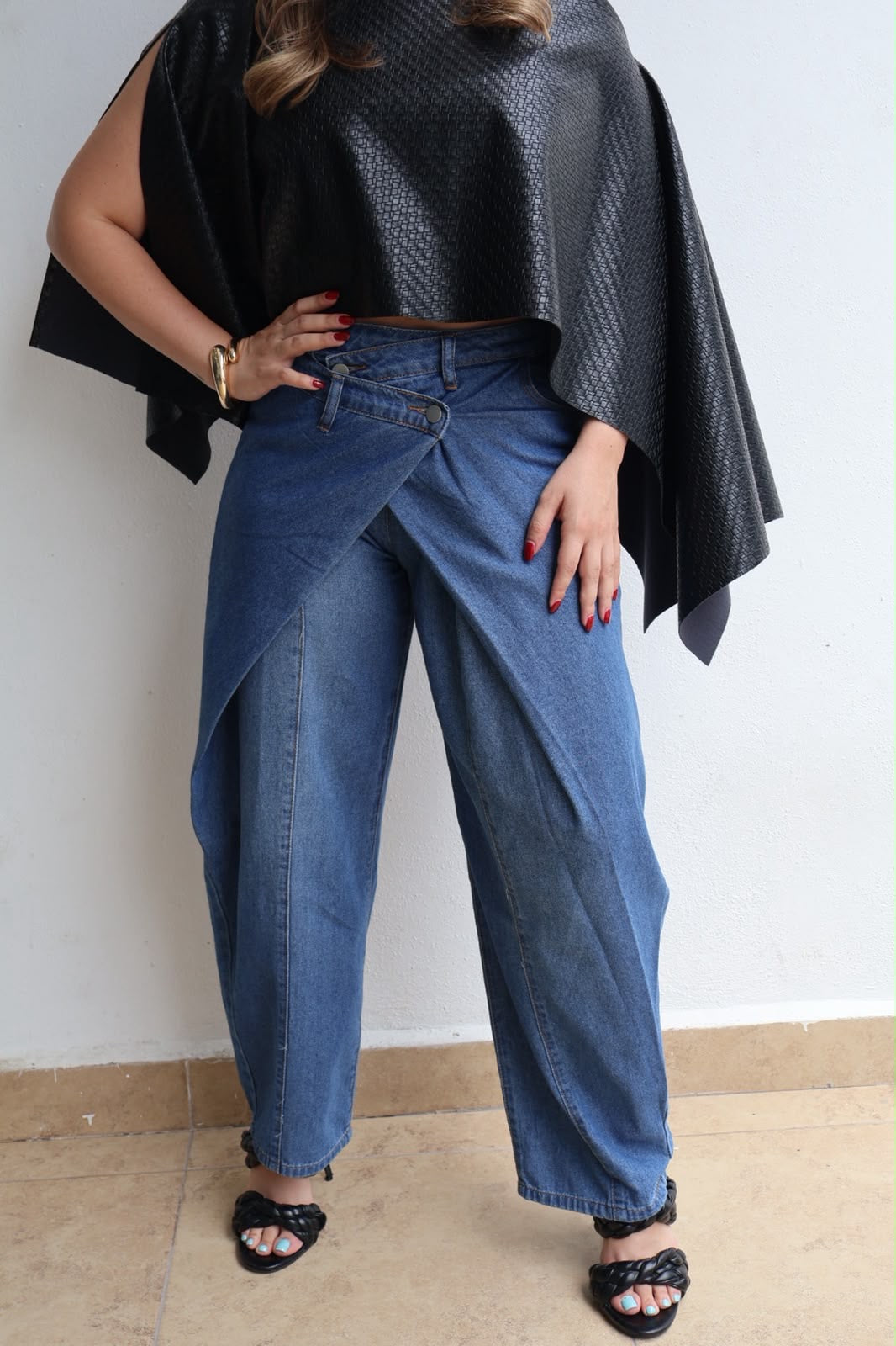 PANTALÓN DOBLE ENVOLVENTE DENIM