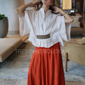 BLUSA RAFIA HUESO