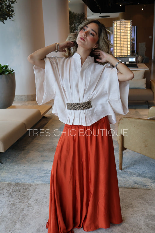 FALDA SATIN TEJA RASO