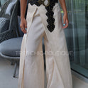 PANTALÓN TIRA BEIGE LINO