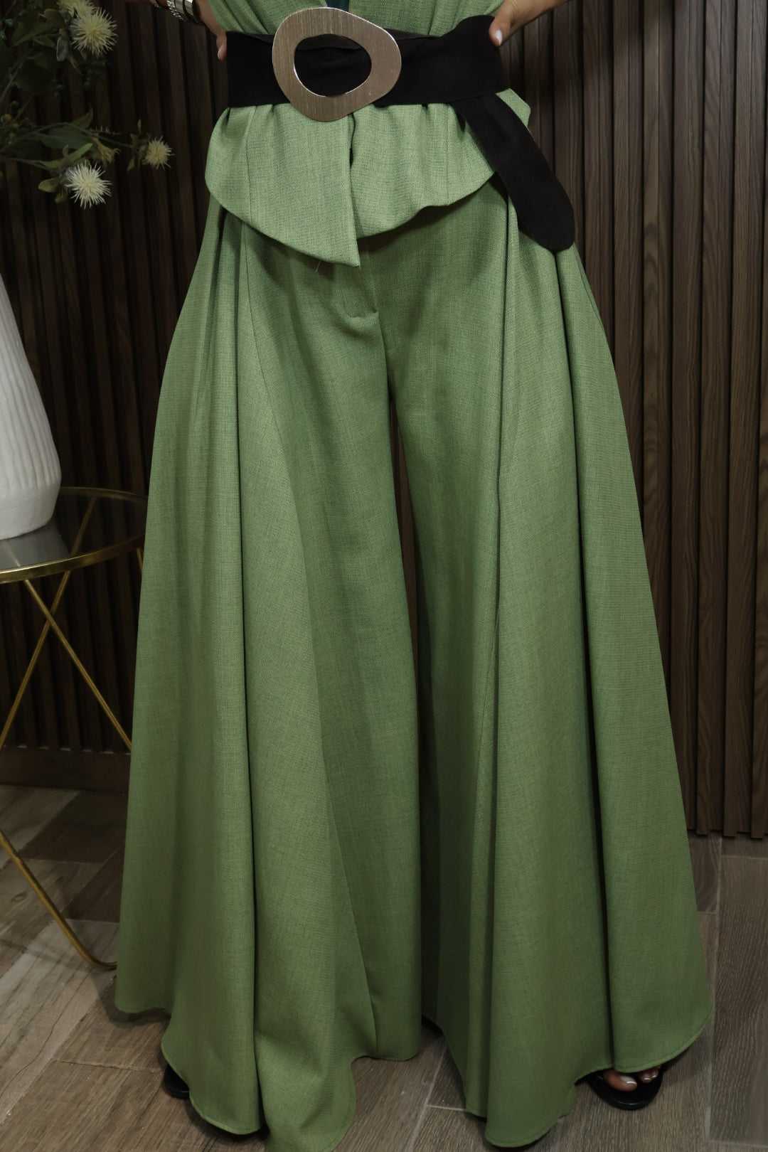 PANTALÓN PRETINA CRUZADA VERDE