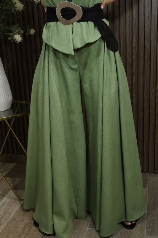 PANTALÓN PRETINA CRUZADA VERDE