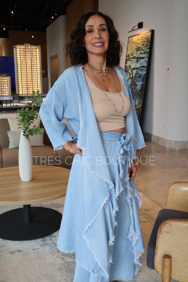 KIMONO AZUL DESHILACHADO