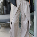 PANTALÓN CRUZADO RAYA BEIGE