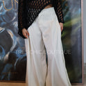 PANTALÓN CREMA RAYA GRIS ANCHO