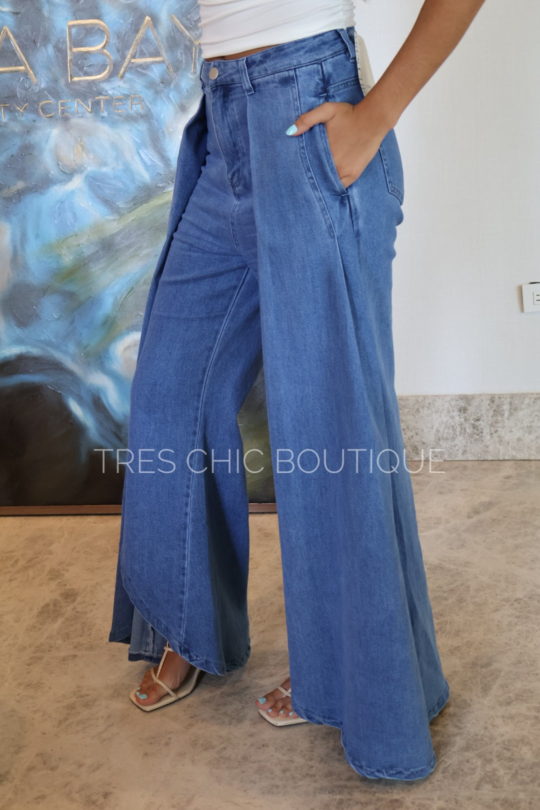 PANTALÓN MEZCLILLA PIE ABIIERTO