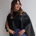 BLUSA PONCHO DESIGUAL VENETA NEGRO