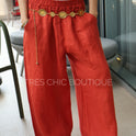 PANTALÓN LINO TEJA RECTO