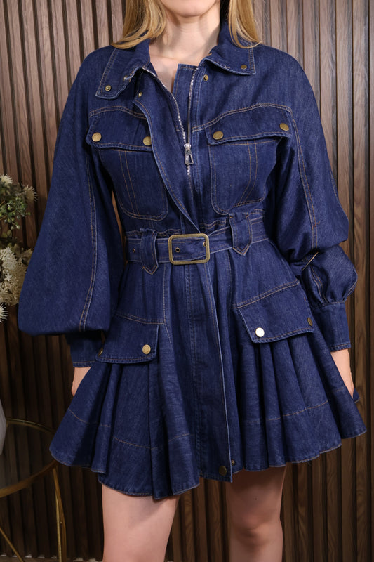 VESTIDO MEZCLILLA CINTO
