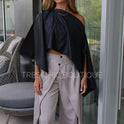 BLUSA CORTA NEGRA VINIPIEL
