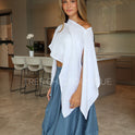 BLUSA CORTA LINO BLANCA