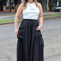 FALDA NEGRA BOLSAS VOLADA