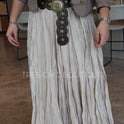 FALDA TABLEADA BEIGE