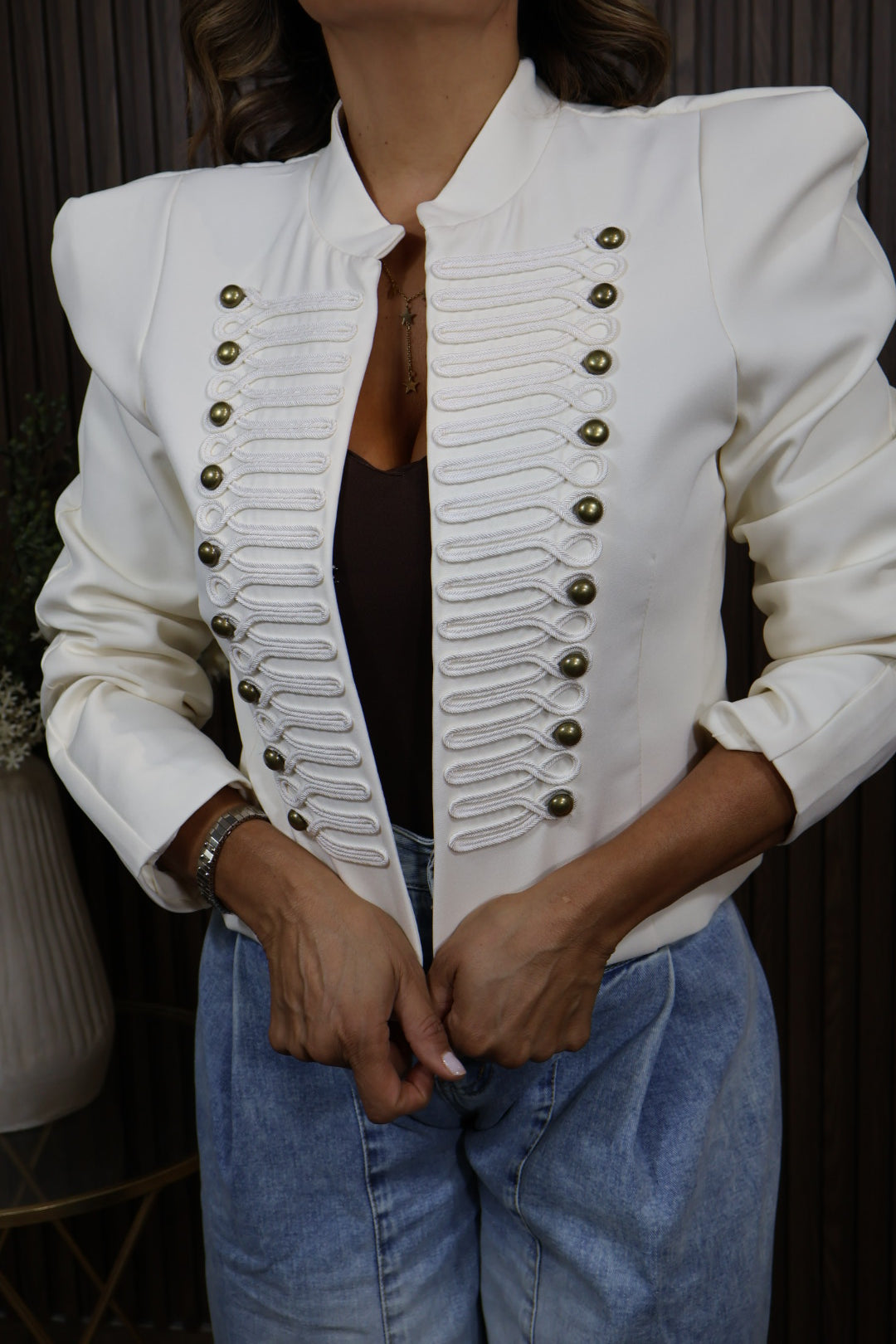 CHAQUETA NAPOLEON CREMA