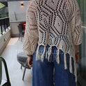 PONCHO CALADO FLECO BEIGE