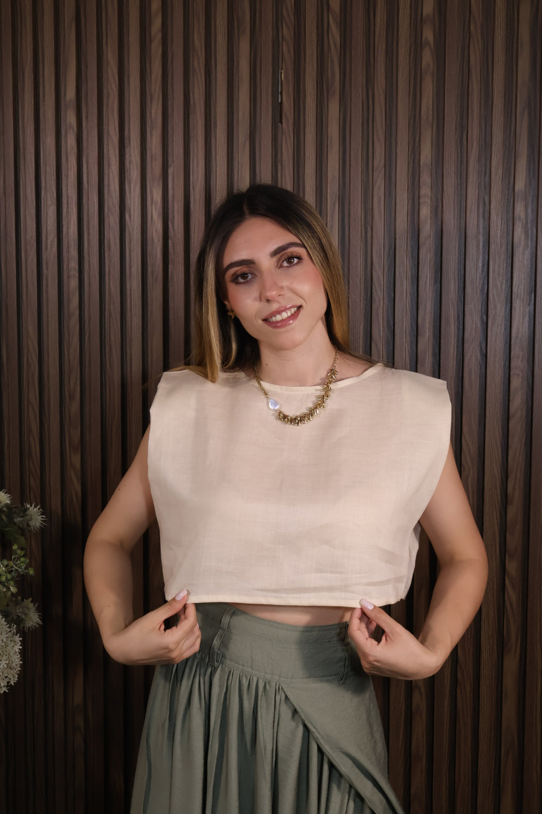 BLUSA BÁSICA CREMA