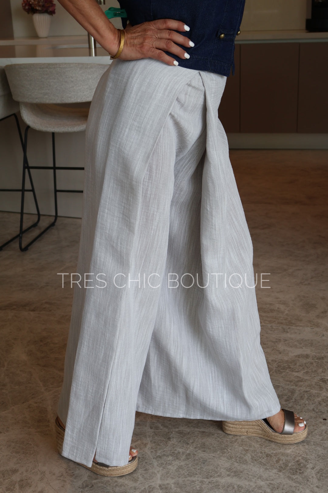PANTALÓN ITALIANO LINO GRIS