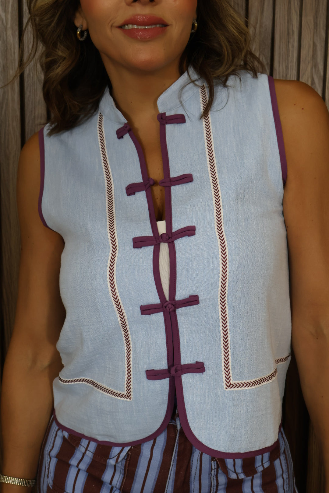 CHALECO AZUL MORADO