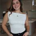 BLUSA PLIZADA BLANCA LICRA