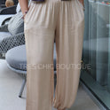 PANTALÓN SATIN BEIGE RASO