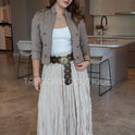 FALDA TABLEADA BEIGE