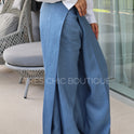 PANTALÓN LINO AZUL TIRA