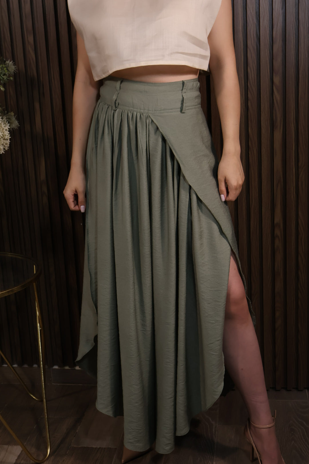 PANTALÓN PIERNA ABIERTA VERDE