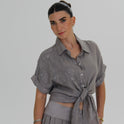 BLUSA BORDADO LENTEJUELA gris