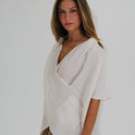 BLUSA CUELLO CRUZADO crema