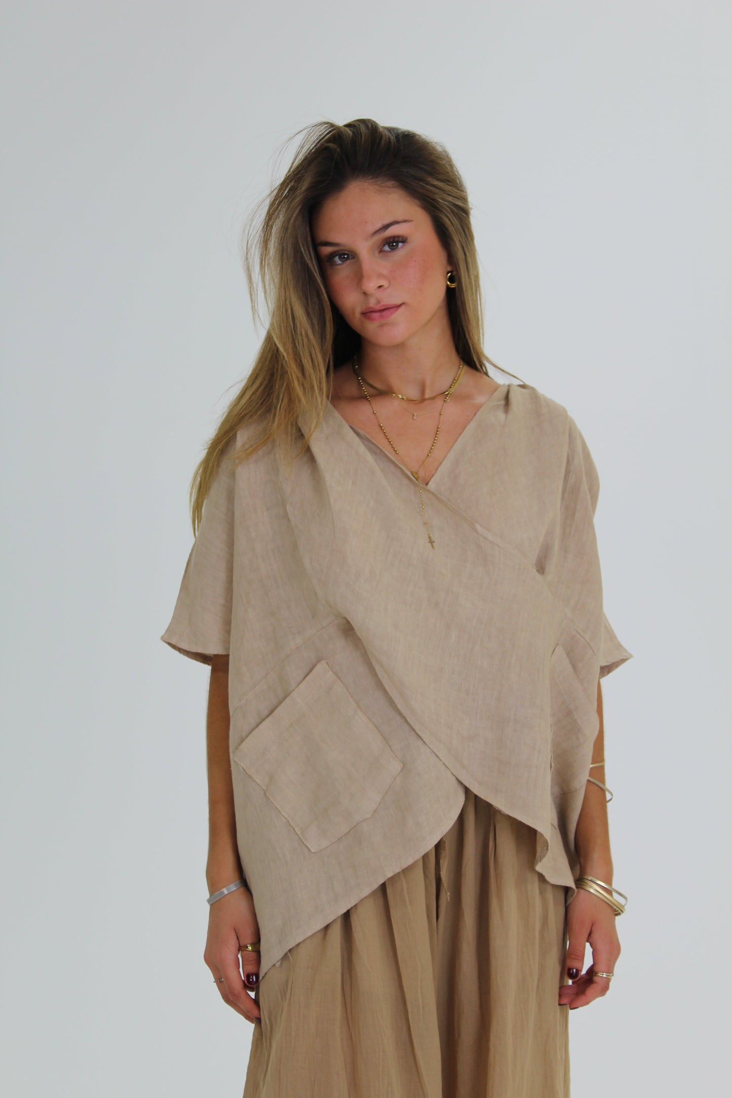 BLUSA CUELLO CRUZADO safari
