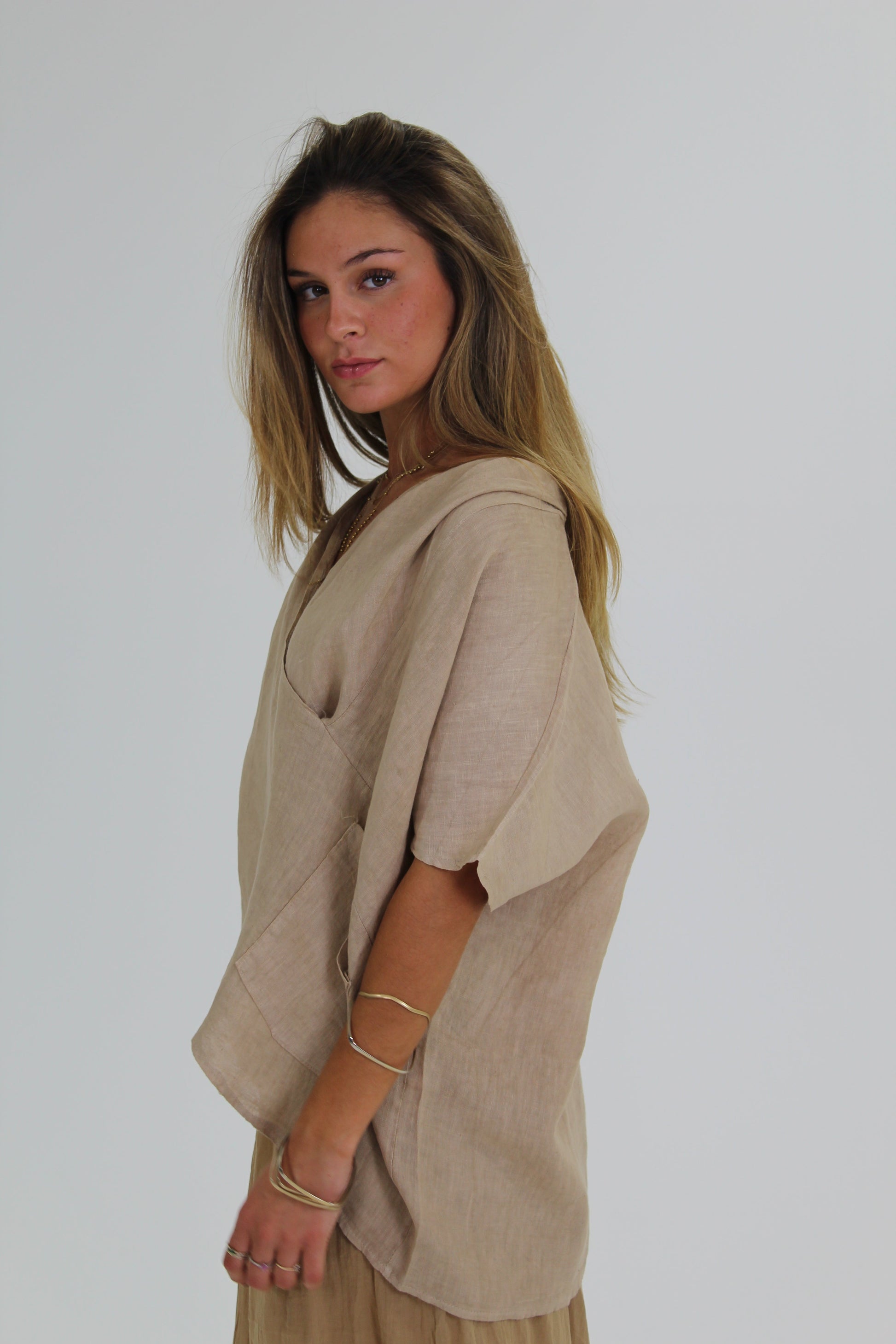 BLUSA CUELLO CRUZADO safari