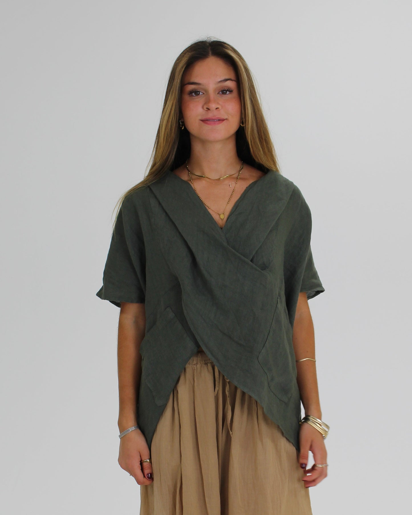BLUSA CUELLO CRUZADO verde