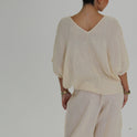 BLUSA CUELLO V crema