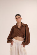 BLUSA MANGA GLOBO BOTON