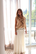 BLUSA SIN MANGA beige