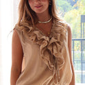 BLUSA SIN MANGA beige