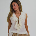 BLUSA SIN MANGA crema