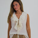 BLUSA SIN MANGA crema