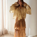 BLUSA VOLANTES beige